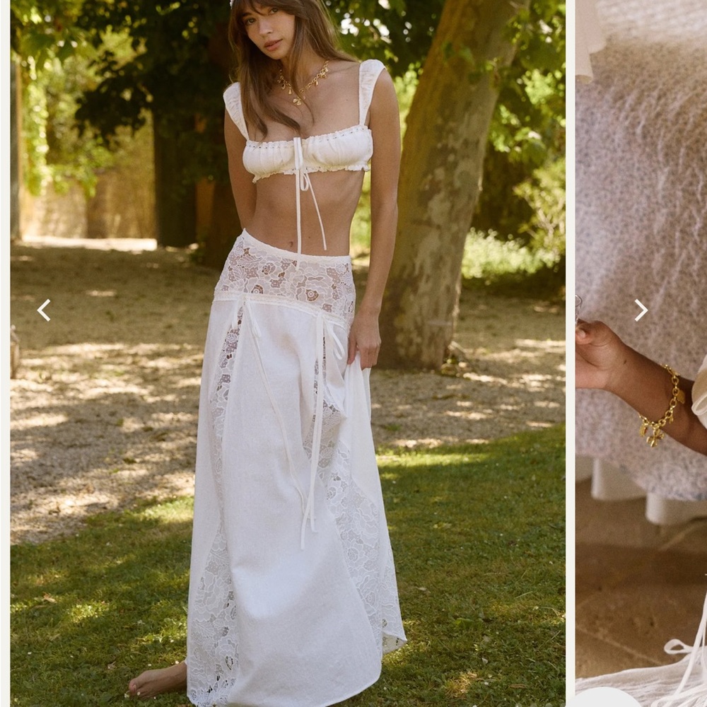 Elegant White Lace Two-Piece Set bydee